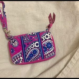Vera Bradly Wristlet Pink&Blue Paisley Print